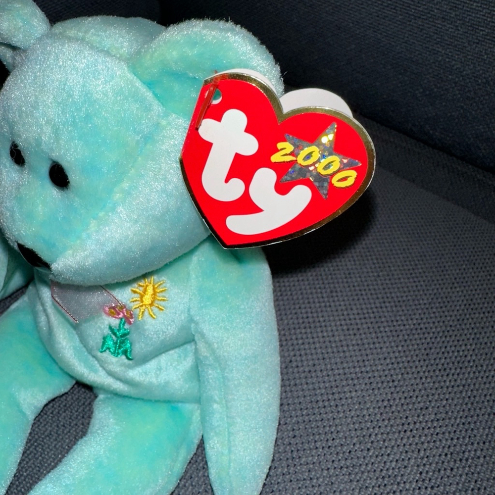 Ty Beanie Baby Ariel Light Teal P.E. Pellets 2000 vintage NWMT Retired New - Picture 6 of 13